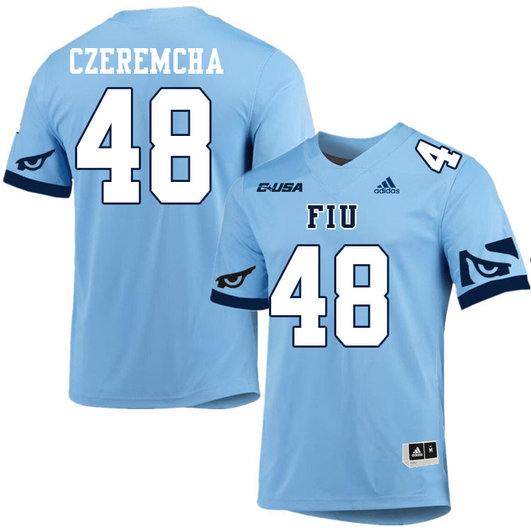 #48 Robert Czeremcha FIU Jersey,Florida International University Panthers Football Jersey-Light Blue